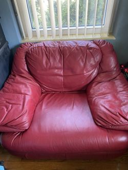 Red leather chair