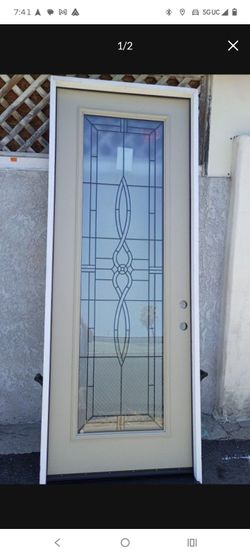 36x96 exterior door fiberglass prehung Left hand,