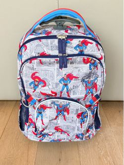 LIKE NEW - Pottery Barn Kids Rolling Backpack (Superman)