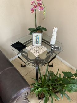 3 glass tables