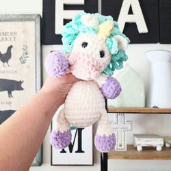Crochet Unicorn Plushie Handmade Stuffed Animal Toy