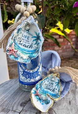 Handmade oyster shell ornaments