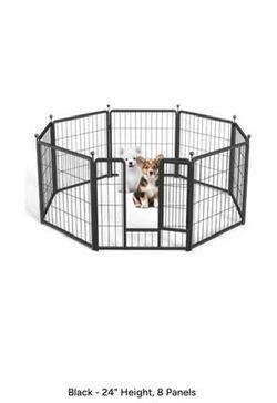Dog Playpen Deluxe Indoor Outdoor Multi-Panels Fence with Anti-Rust Coating Metal Portable 24” NIB