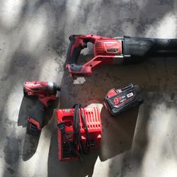 Milwaukee Drill And Sawzall With Batteries And Charger