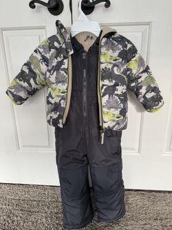 Wippette Dino Camo Print Snowsuit 2-Piece Set (Toddler) 