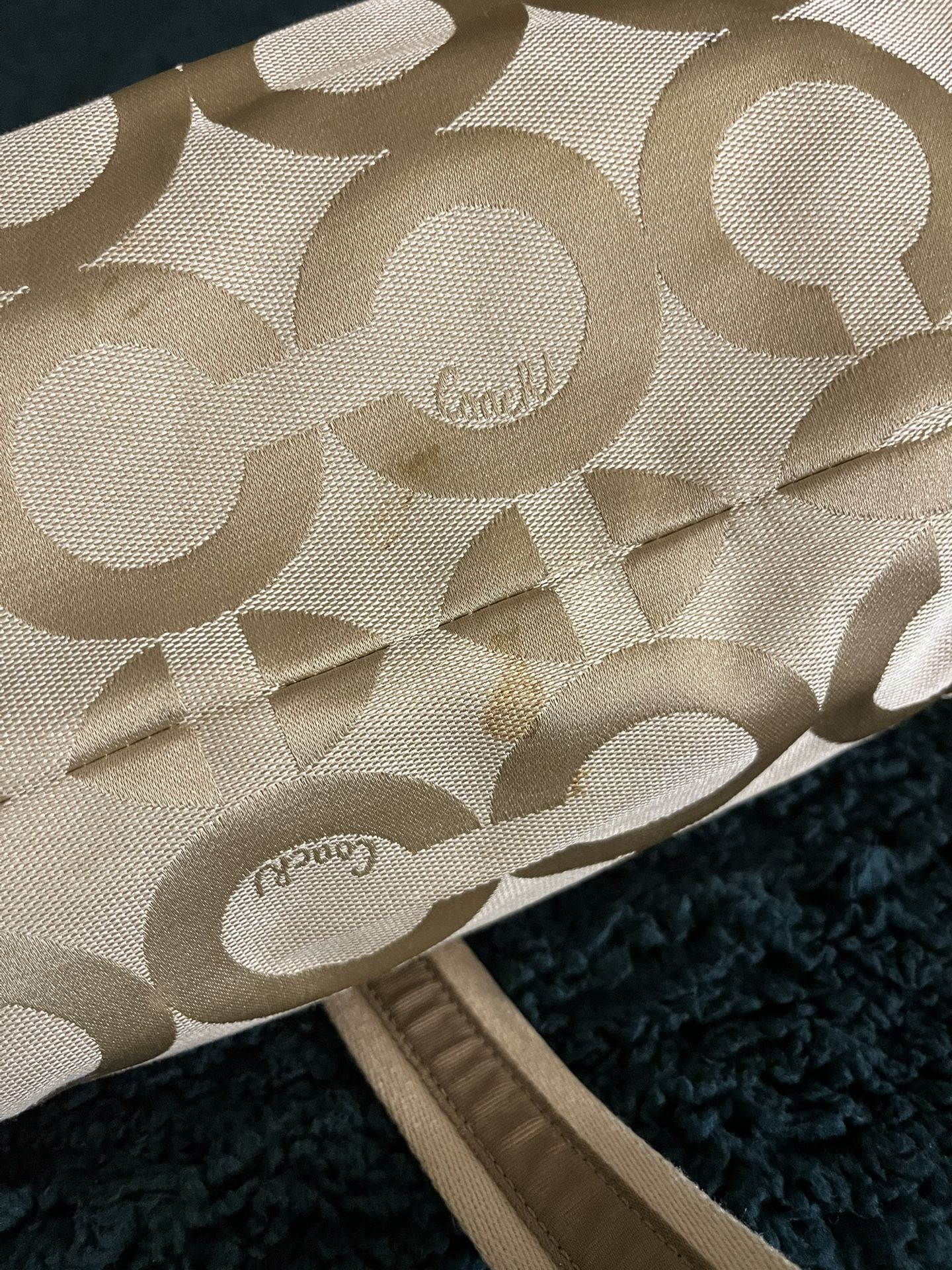 Coach Poppy Champagne Gold Tote Crossbody/Shoulder Bag