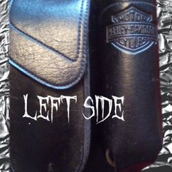 Harley Davidson Black Leather Touring Saddlebag Crashbar Storage Bag Right And Left Side