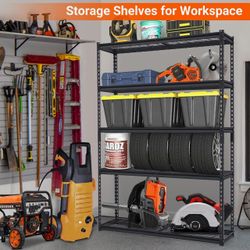 New Heavy Duty Garage Storage Shelves 5 Tiers 2500 LBS Capacity, Storage Shelving Racks 48 in L x 24 in W x 72 in H Metal Adjustable Utility Shelving