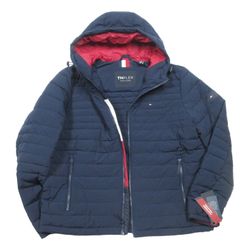 Tommy Hilfiger Men's Midnight Navy TH Flex Quilted Puffer Hooded Jacket