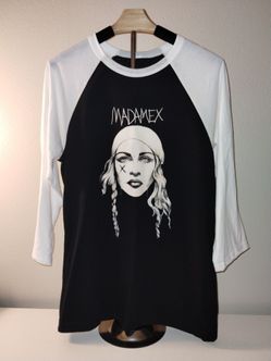 Madonna Madame X Tour Baseball Shirt Black & White Size Large New Without Tags