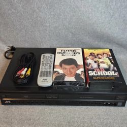 JVC VCR DVD Player Bundle With Remote Cables & VHS Movies