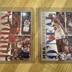 1993-94 Michael Jordan Shaquille O’ Neal Fleer NBA Superstars Inserts
