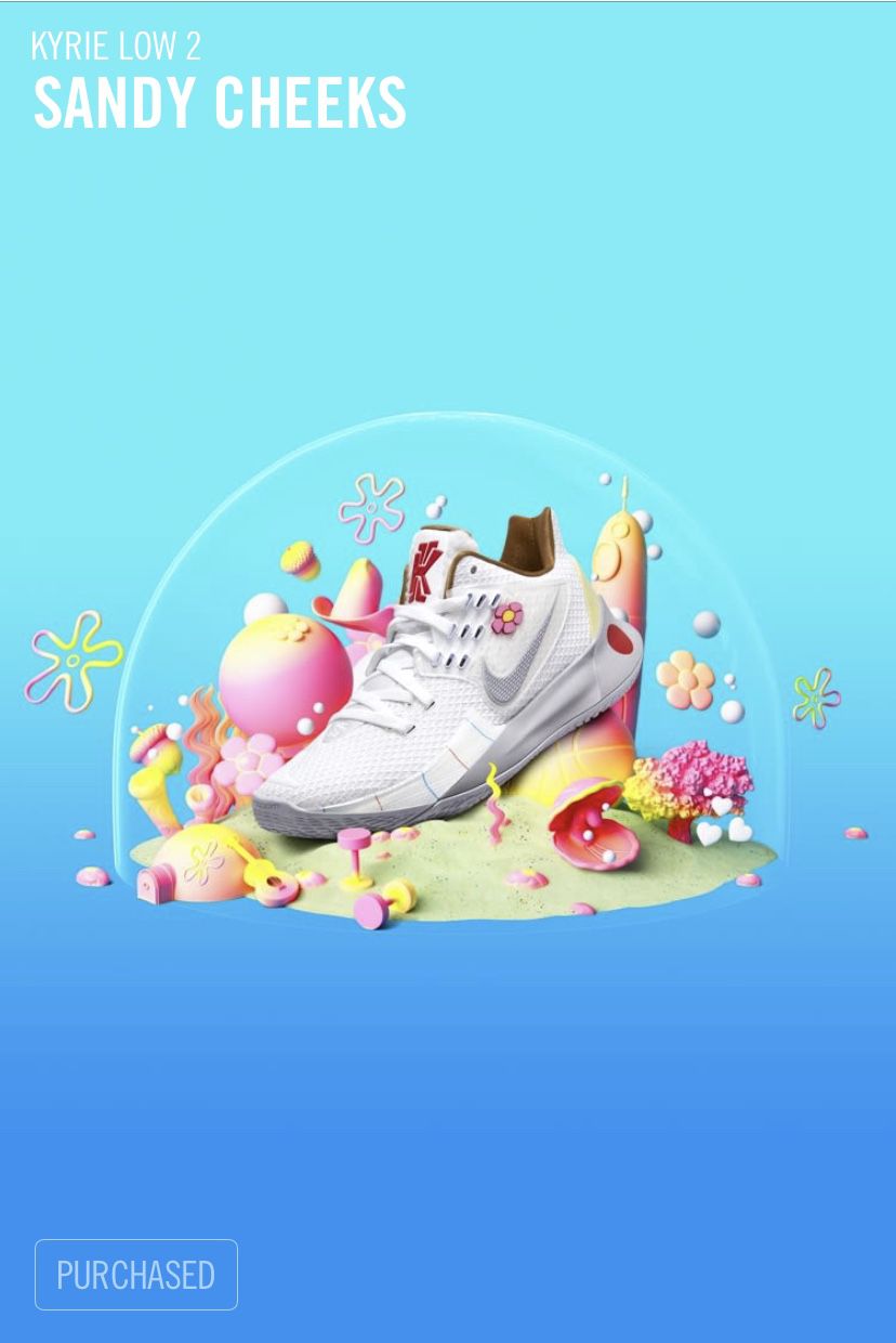 Nike Kyrie 2 Low SpongeBob SquarePants ‘Sandy’ Basketball Shoe Size 9 Sold Out