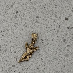 10K Solid Gold Angel Pendant
