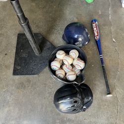 Kids Baseball Bundle With Tee, Balls, Bat and Helmets
