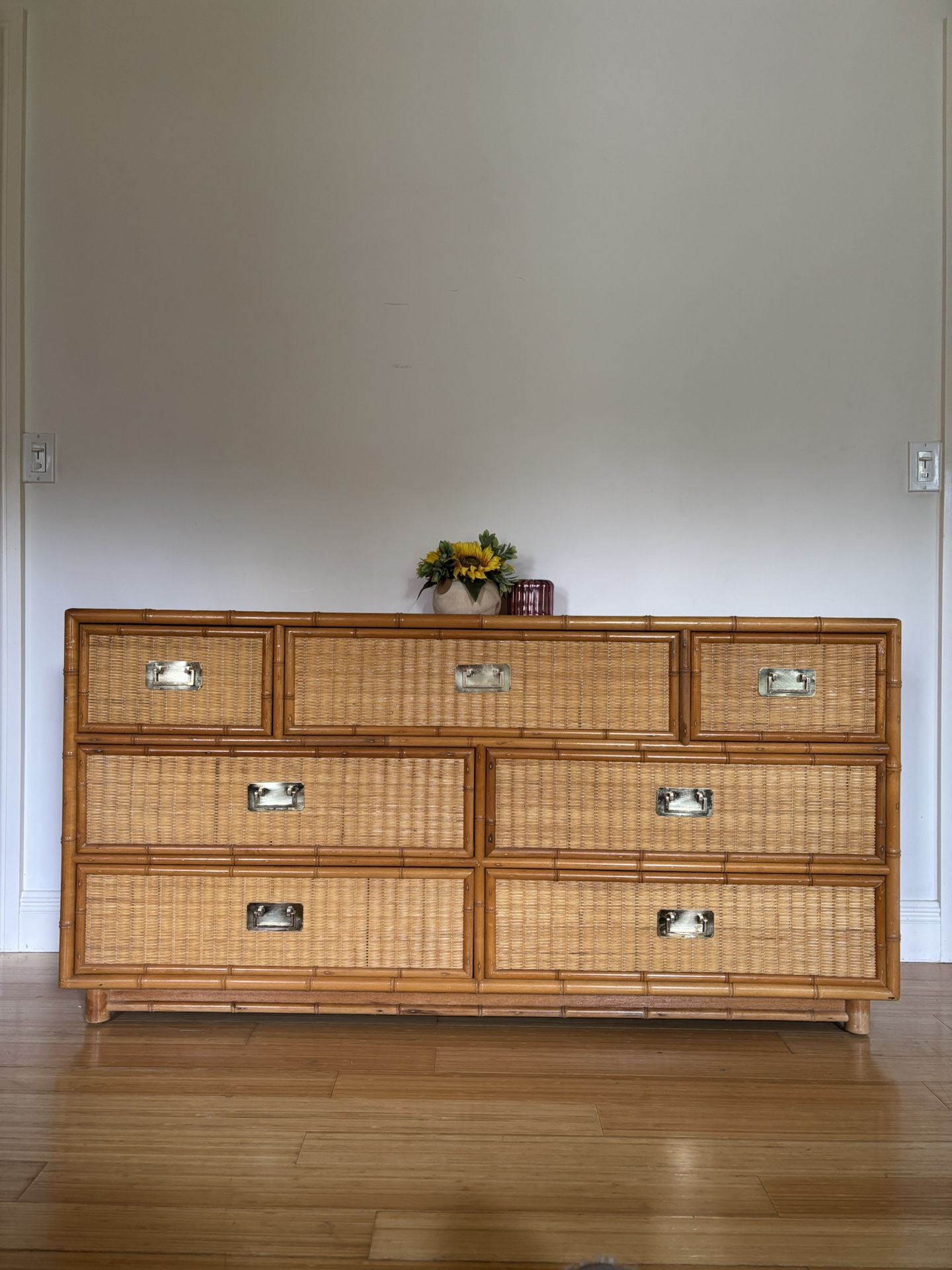 Coastal Rattan Dresser & Nightstand