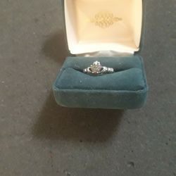 Sterling Silver 9mm Lab Opal Cz Eing Sz7