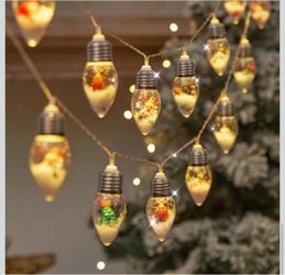 Christmas Vintage Decor String Light, 10 Led Bulbs String Lights, Indoor Christmas Decoration for Home Fireplace Pendant Xmas Tree Decoration