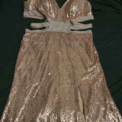 Rose Gold Glitter Dress .
