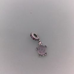 Pandora Murano Glass Pink Sea Turtle Dangle Charm