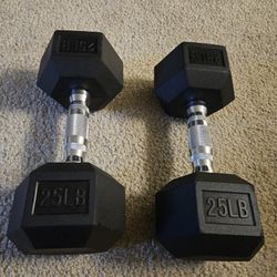 Two 25lb Dumbbells 