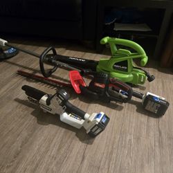 HART CORDLESS WEED TRIMMER  HART Cordless Power Saw 8inch. PORTLAND weed Blower. HYPER Tough Bush Trimmer