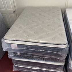 Full Size Mattress 14 Inches Thick Pillow Top Also Available in Twin, Queen, King. Same Day Delivery 🚚 New From Factory With its Plastic