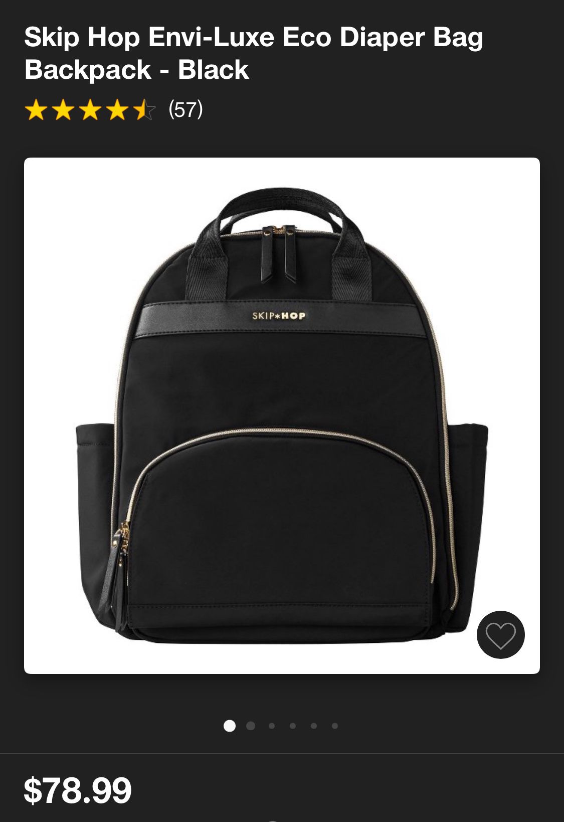 Skip Hop Diaper Bag Backpack - Black