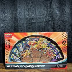 Blaziken and Volcanion Ex Premium Collection