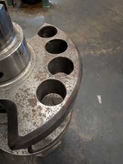 Tungsten material for crankshaft balancing used.