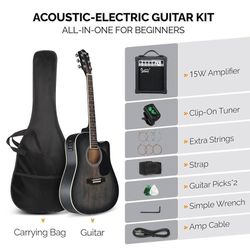 NEW - Full Size 6 Strings Acoustic Electric Guitar