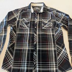 BKE Large Plaid Long Sleeve Shirt 