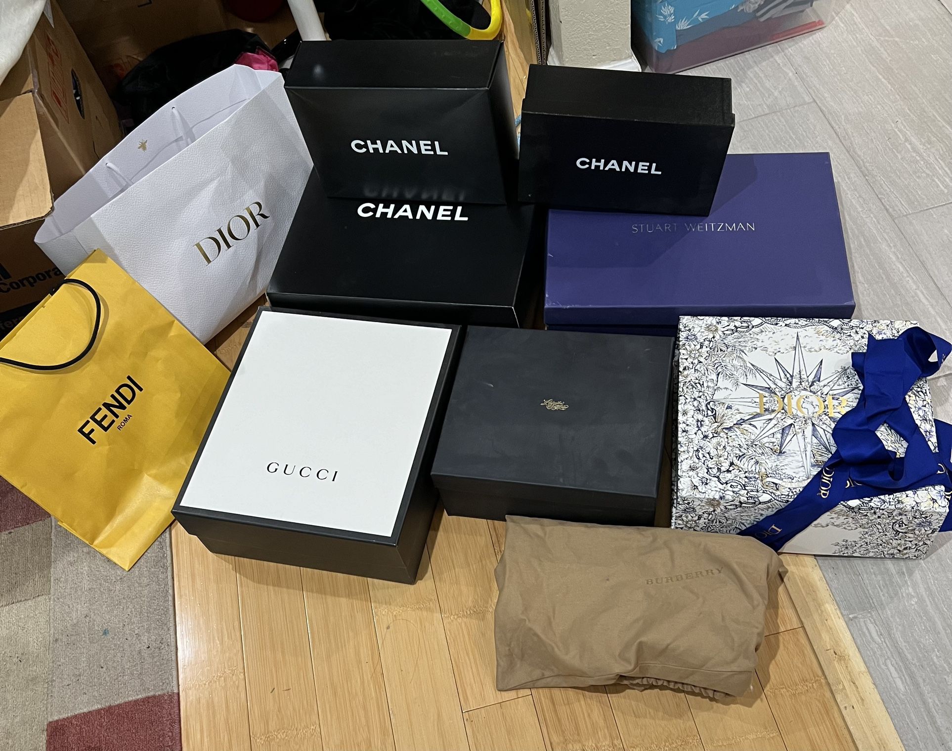 Chanel, Cucci, Dior, Stuart Weitzman 