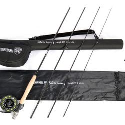 Flyrod Setup 4 Wt, 9' Long, 4 Piece Fast Action Fly Fishing Rod 100% Carbon Fiber Billet Reel Combo