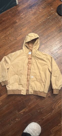 Old Tan Canvas Hooded Work Jacket