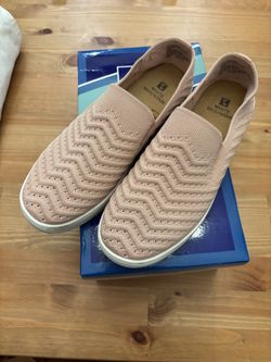 Women White Mountain Slip-On Knit Sneakers