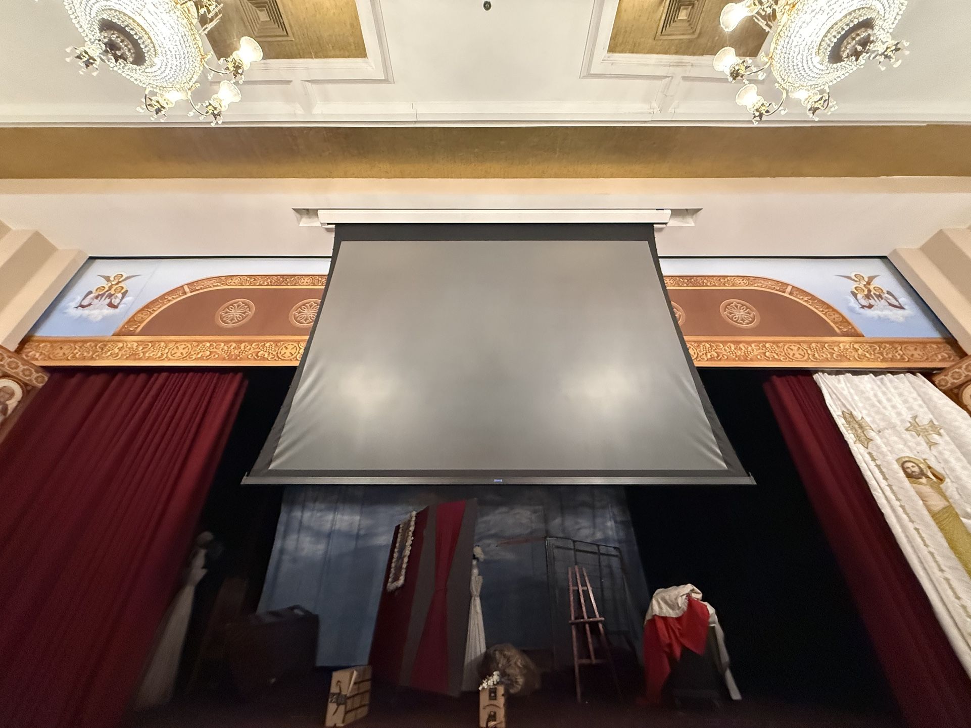 9'x 12' Da Lite Cosmopolitan tensioned electric rear screen