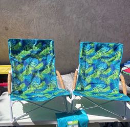 Mainstays Folding Low Seat Soft Arm Beach Bag Chair with