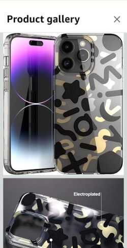 Senyimax for iPhone 14 Pro Max Case Luxury Gold Double-Layer Letters Pattern Hard TPU Shockproof Protective Case Cover for Men (Black/Gold)