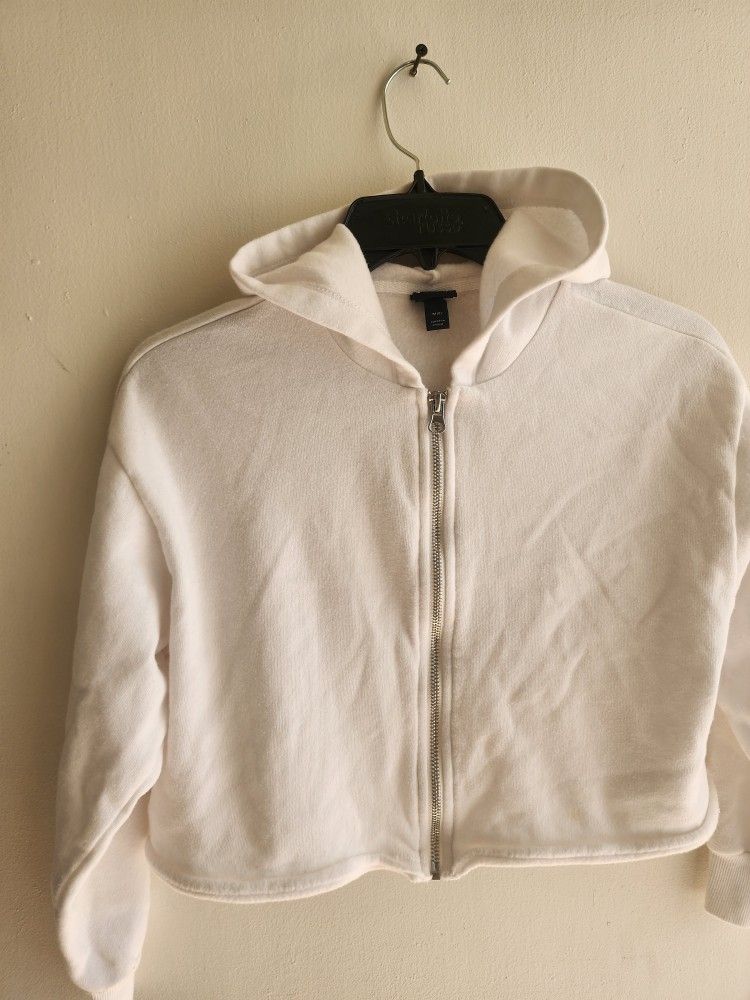 Warm White Crop Top Jacket Size 8 Fairly New