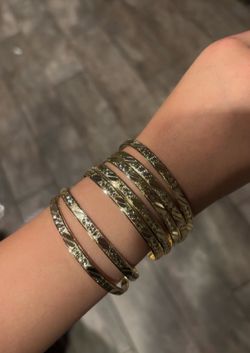 Girls gold plated bangle bracelets