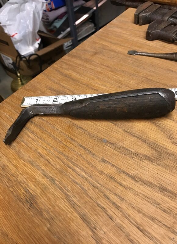 Vintage screw driver 8” Long with 90 degree bend.