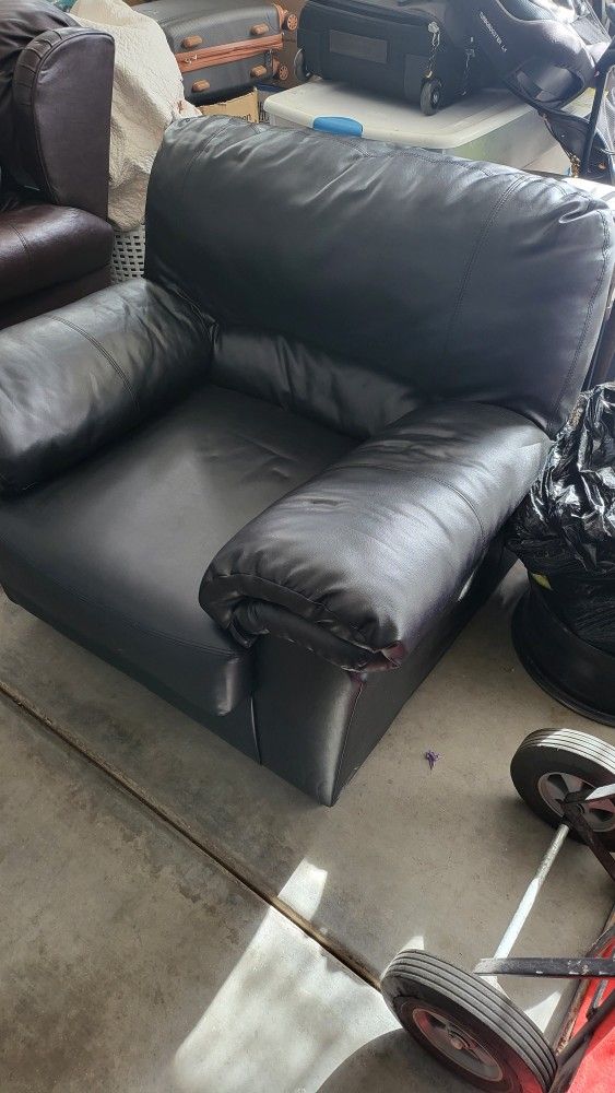 Black Leather Couch Chair