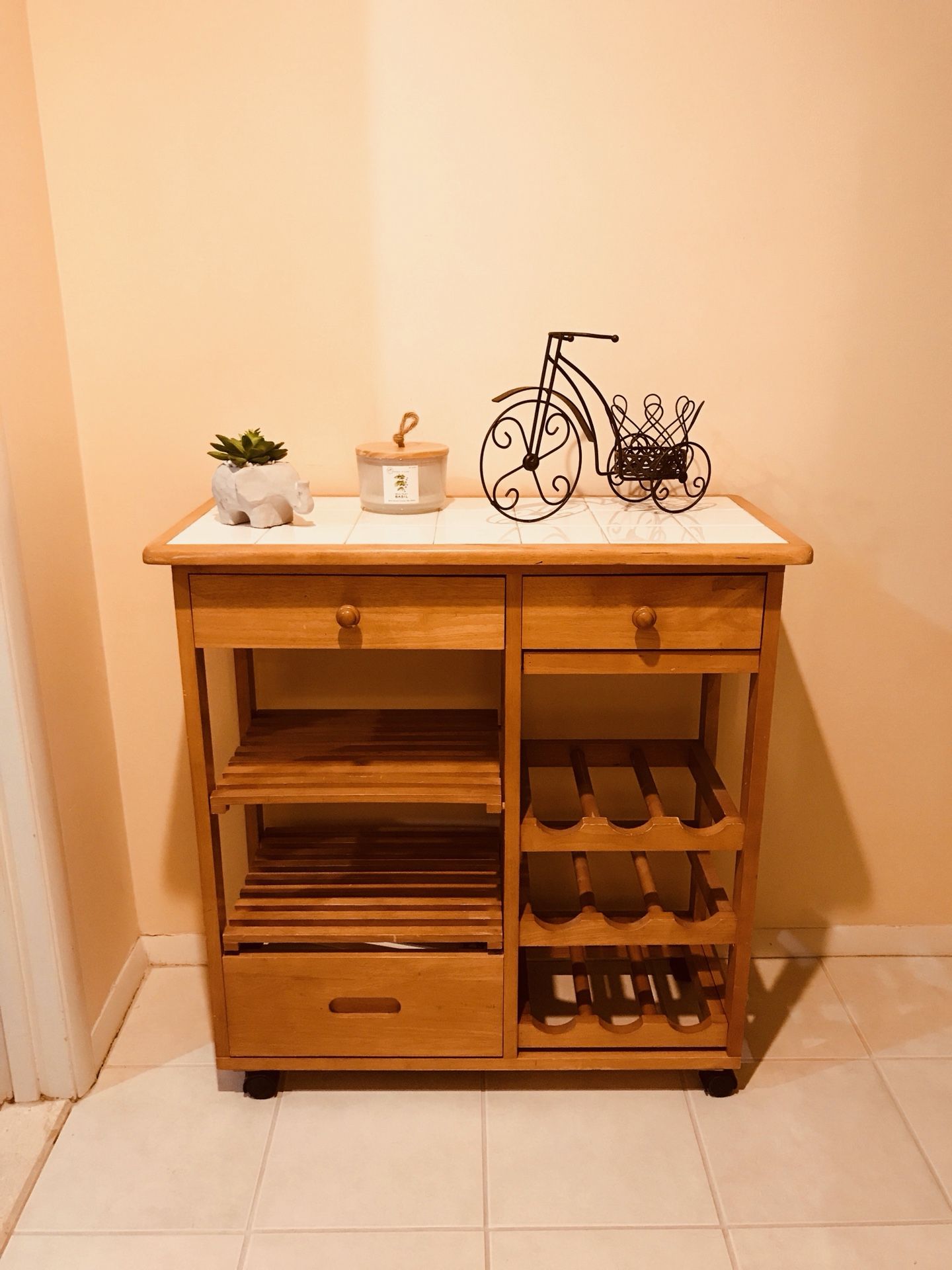 Wine Rack Kitchen Island Handmade Vintage Italian