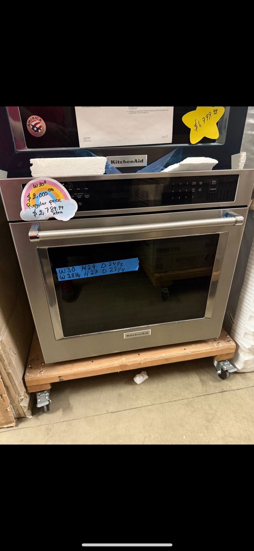 Single Wall Oven Convection Kitchenaid 30”