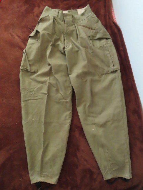 vntg rare military cargo pants talon zipper 40s 50s (READ & SEE ALL PICS) 30x33