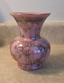 Vintage Jumbo Gouda "Rosette" Pink Pottery Vase – Made in Holland