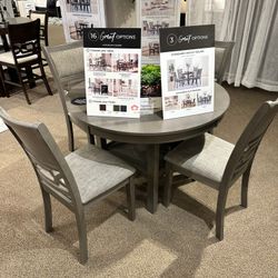 Dining Table SET 5 PC DINING HEIGHT BROWN, ANTIQUE WHITE and GRAY
