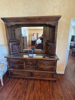 Vintage Wooden dresser with mirror