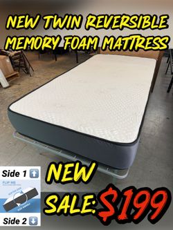 NEW TWIN REVERSIBLE MEMORY FOAM MATTRESS